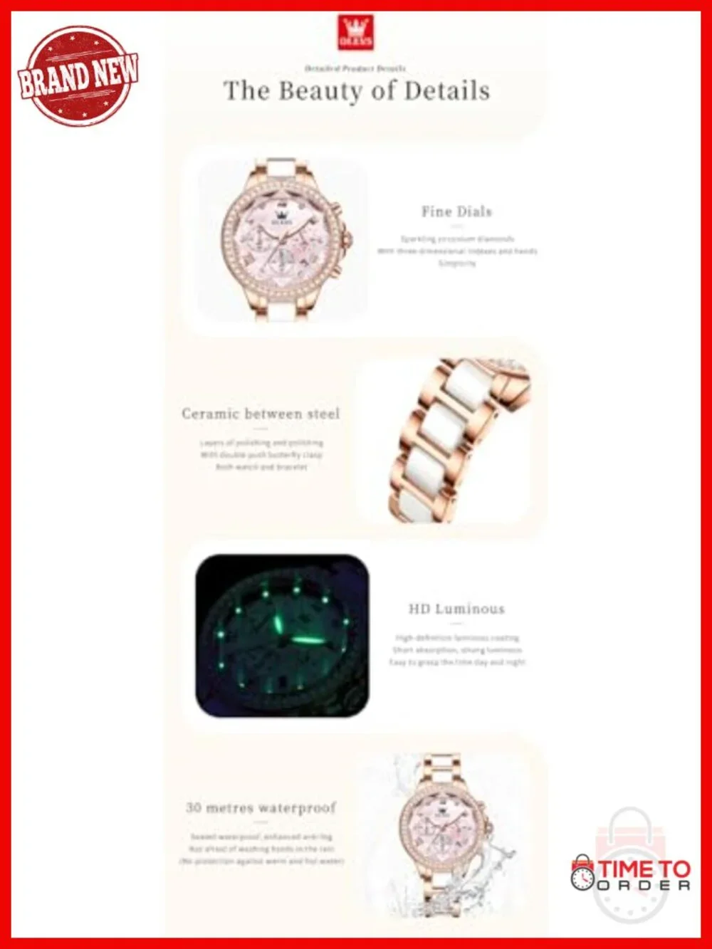 Elegant Luxury Dress Watch Set with Diamond Bezel and Ceramic Strap,
